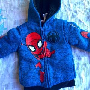 Marvel SpiderMan kids fleece hoodie jacket size 5